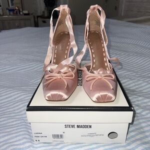 Louboutin-inspired: Steve Madden Blush Satin Heels